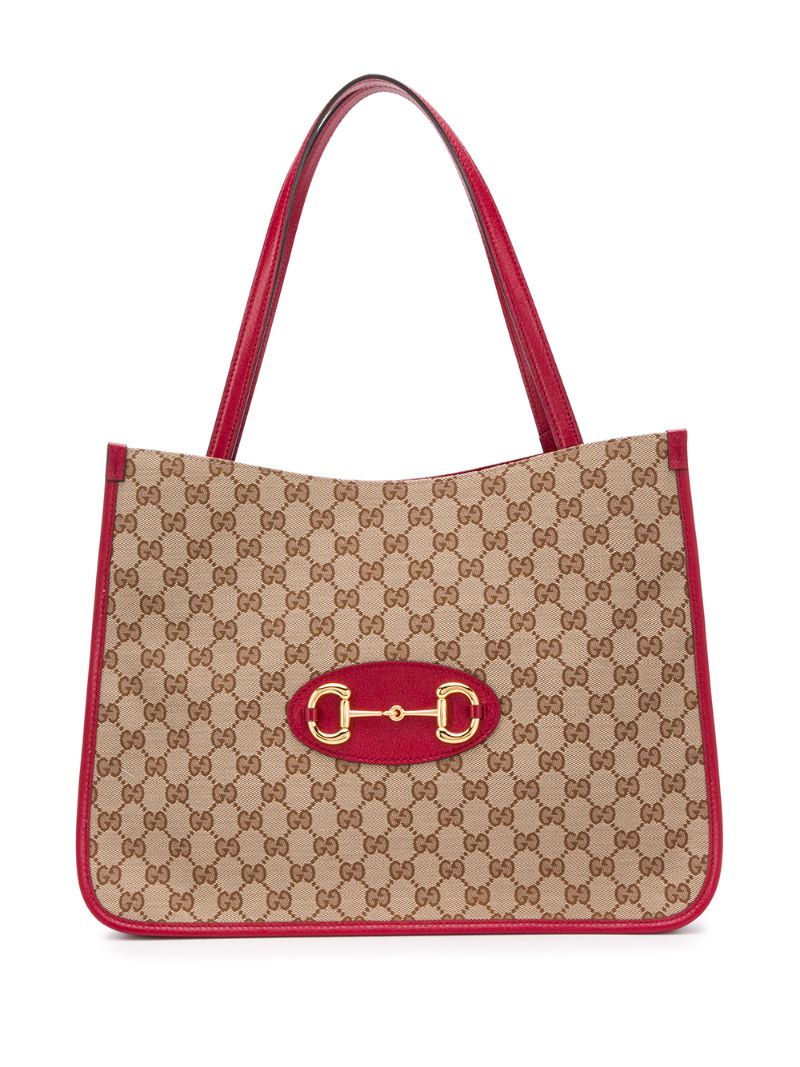 Gucci - Gucci 1955 Horsebit tote bag - women - Cotton/Leather - One Size - Red