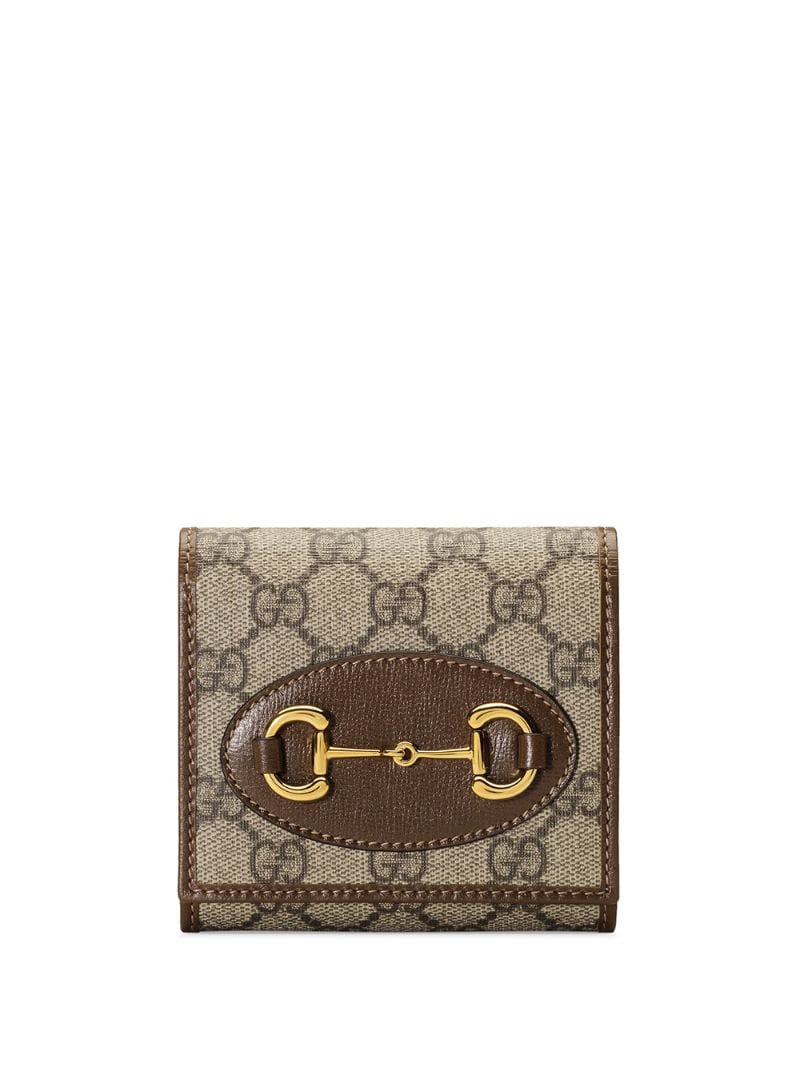 Gucci - Gucci 1955 Horsebit medium wallet - women - Leather/Canvas - One Size - NEUTRALS