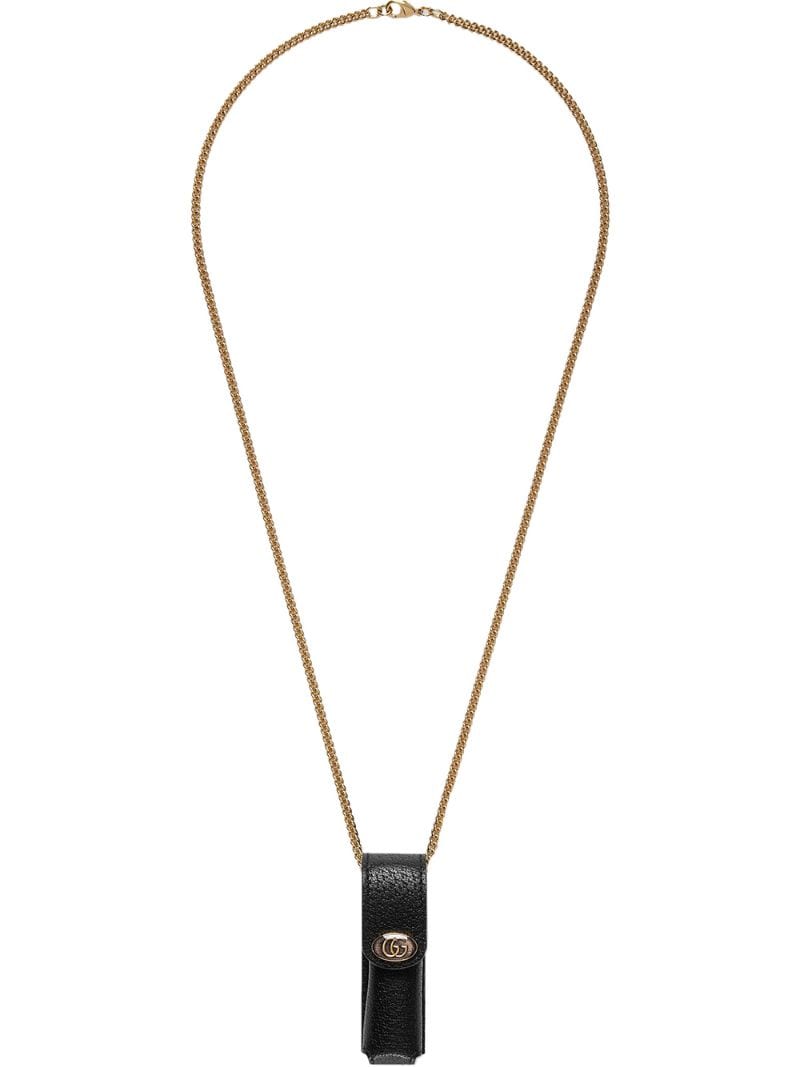 Gucci - chain lipstick case - women - Leather/metal - One Size - Black