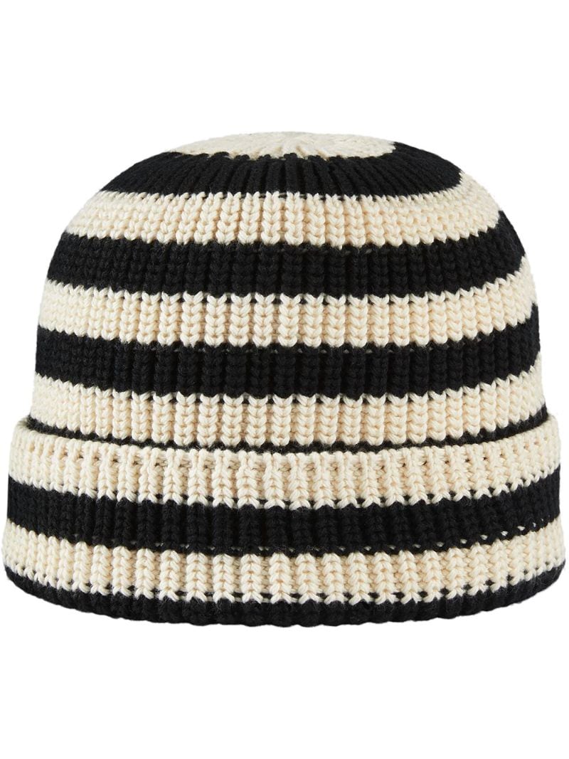 Gucci - striped knitted beanie - men - Cotton - S, M, L - Black