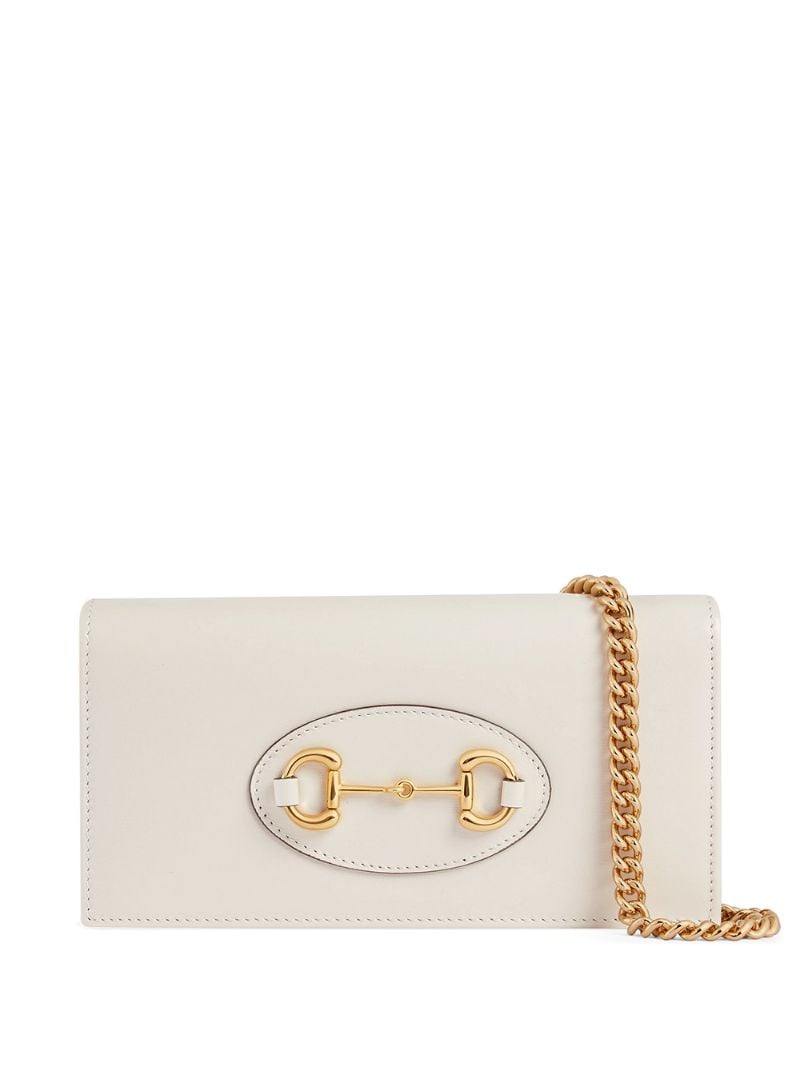 Gucci - Gucci 1955 Horsebit wallet in chain - women - Leather/Suede - One Size - White