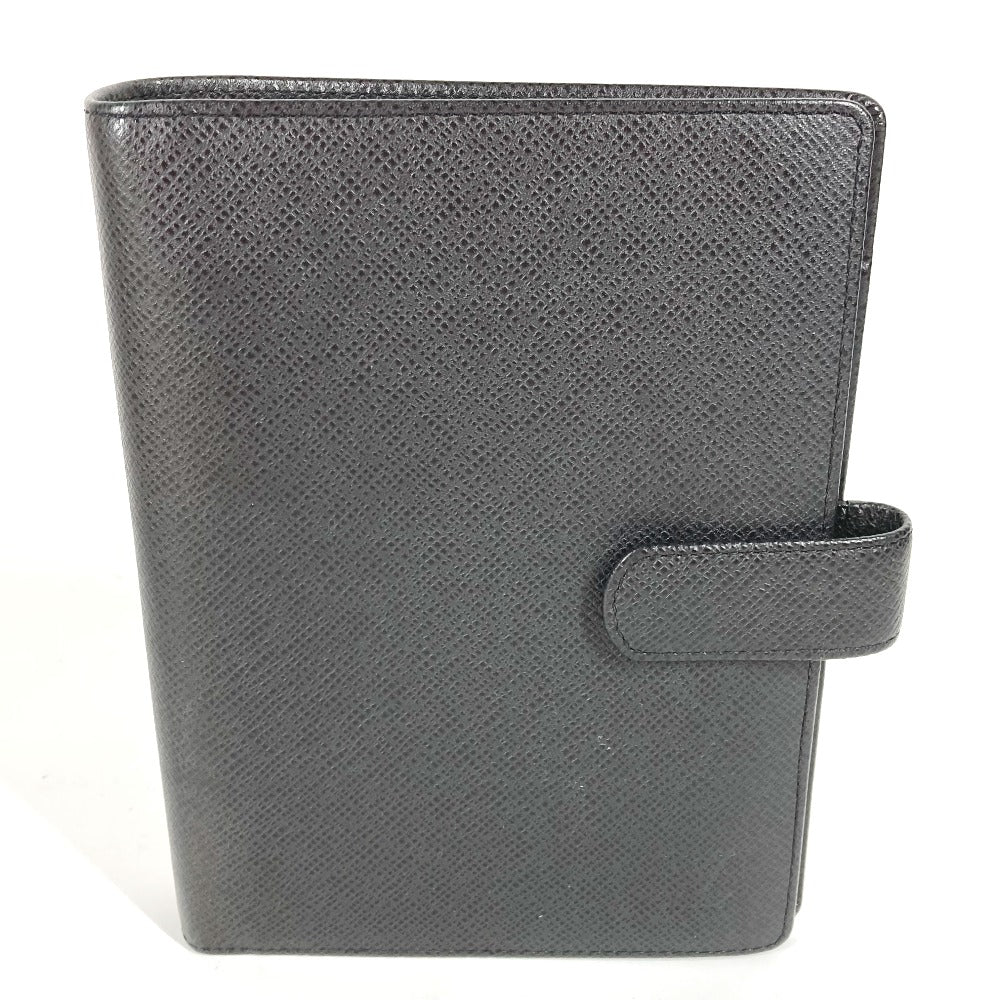 Louis Vuitton Notebook cover R20222 Taiga Leather Black Handbag
