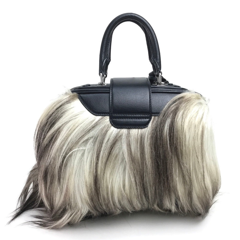 Louis Vuitton M94261 Buffalo fur Trans Siberian Leather Black Handbag