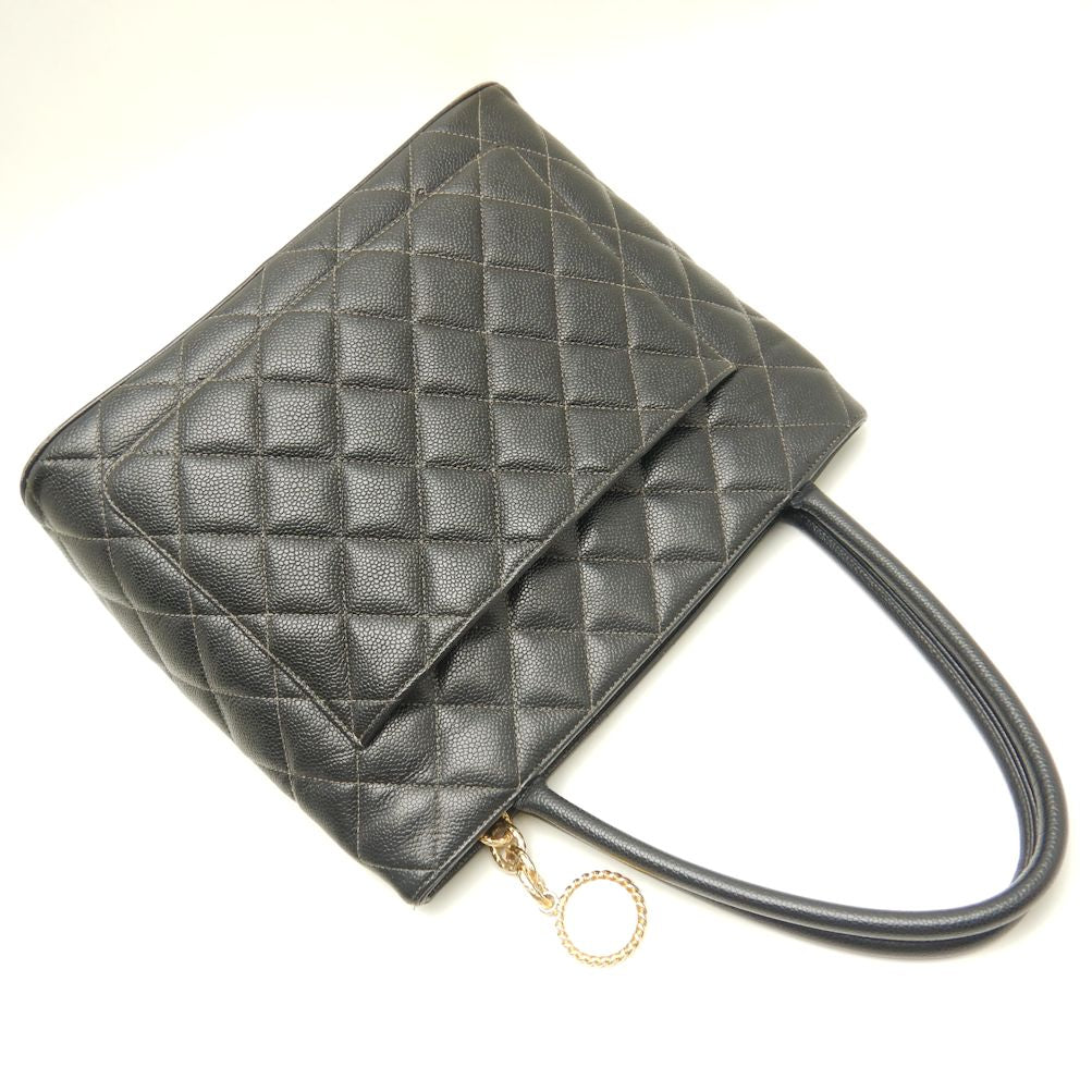 Chanel Reprint Tote Bag Caviar Skin Matelasse Black