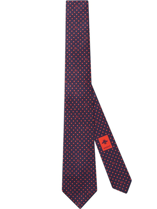 Gucci - dot print silk tie - men - Silk - One Size - Blue