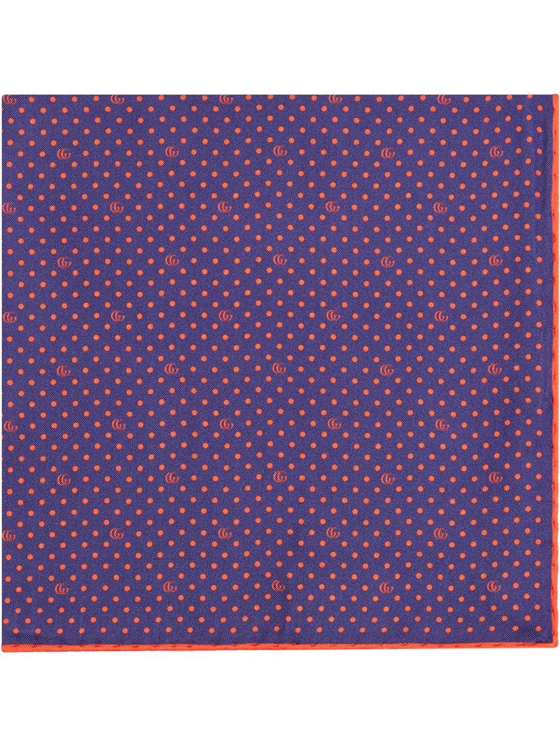 Gucci - Double G polka-dot pocket square - men - Silk - One Size - Blue