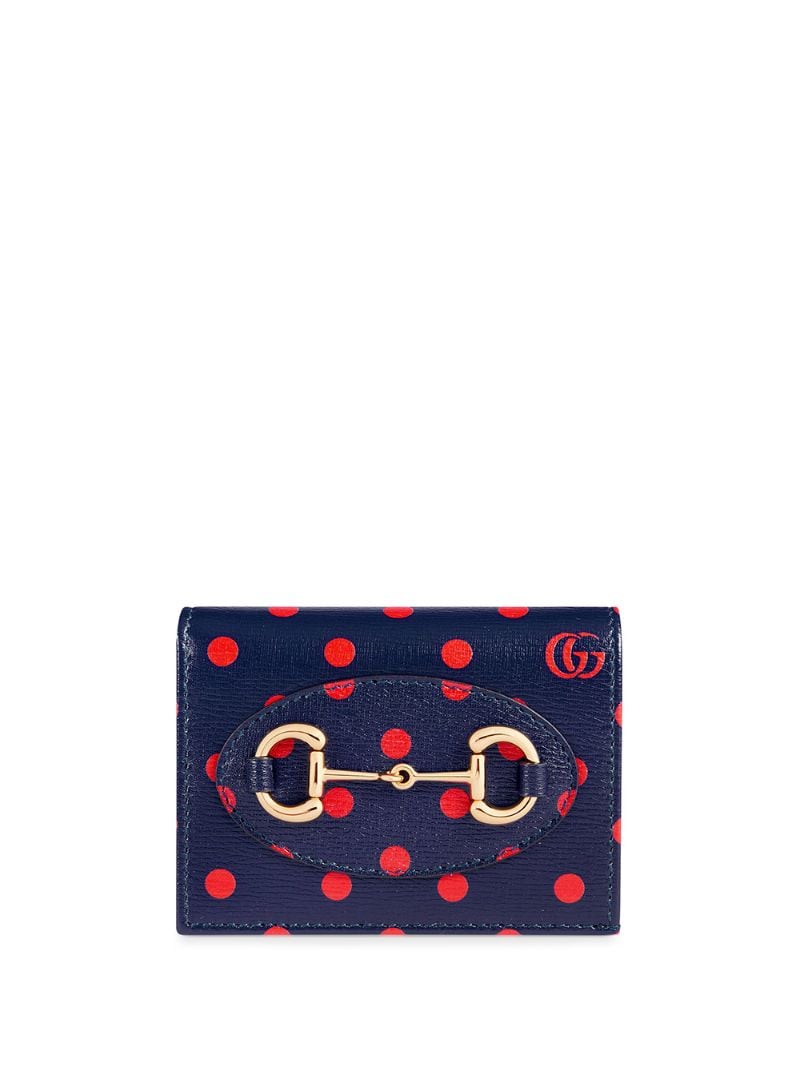 Gucci - Gucci 1955 Horsebit card case - women - Leather/Polyester/Gold Plated Metal - One Size - Blue