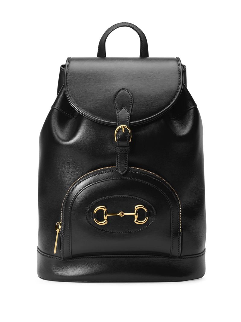 Gucci - Gucci 1955 Horsebit backpack - men - Cotton/Leather/Gold Plated Metal - One Size - Black