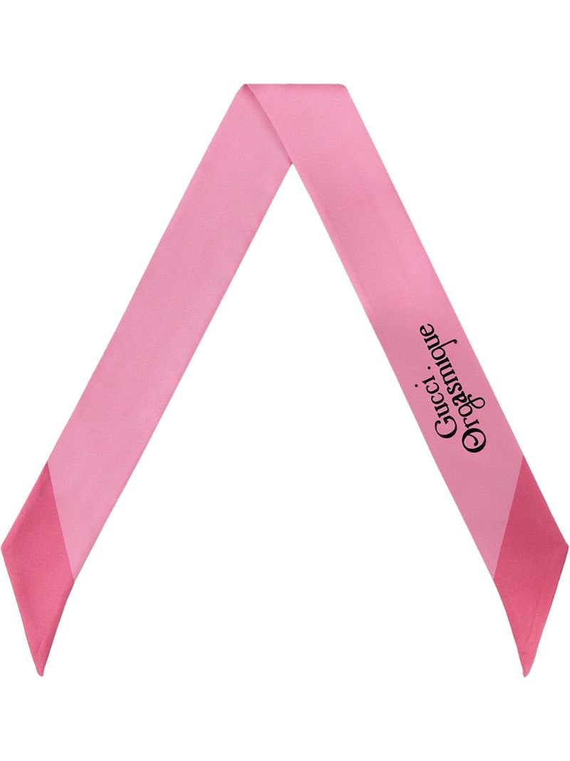 Gucci - Gucci Orgasmique silk neck bow - women - Silk - One Size - PINK