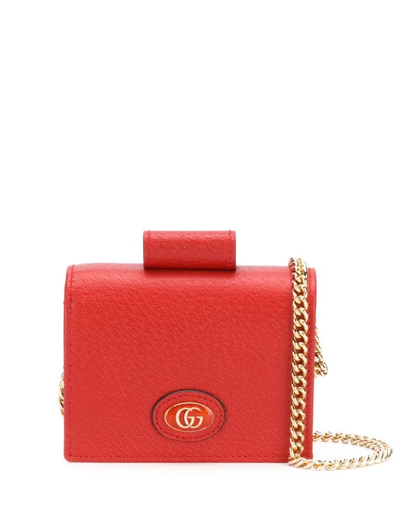 Gucci - GG wallet on chain - women - Calf Leather - One Size - Red