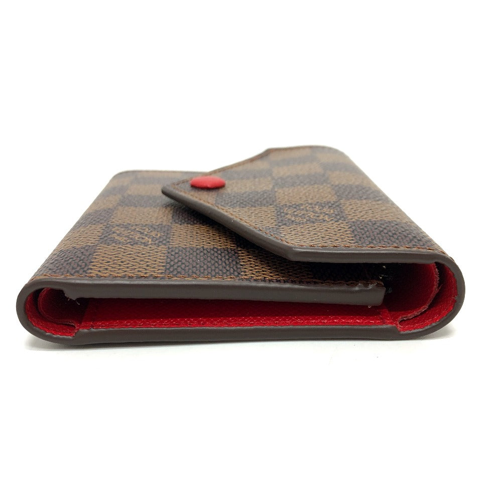 Louis Vuitton Folded N41659 Damier Portefeuille Victorine Canvas Brown Wallet Case