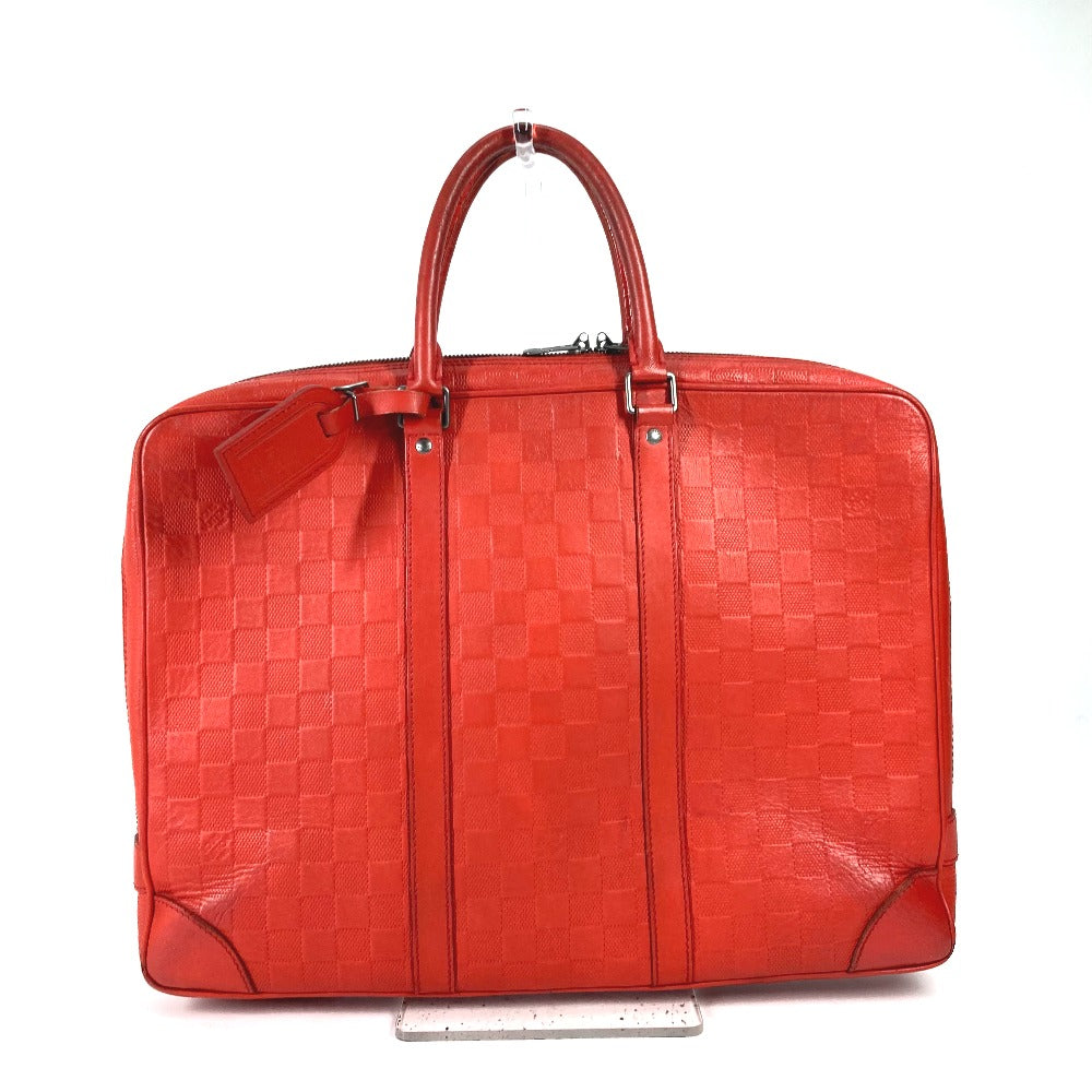 Louis Vuitton Business N41143 Damier Anfini Damier Leather Red Handbag