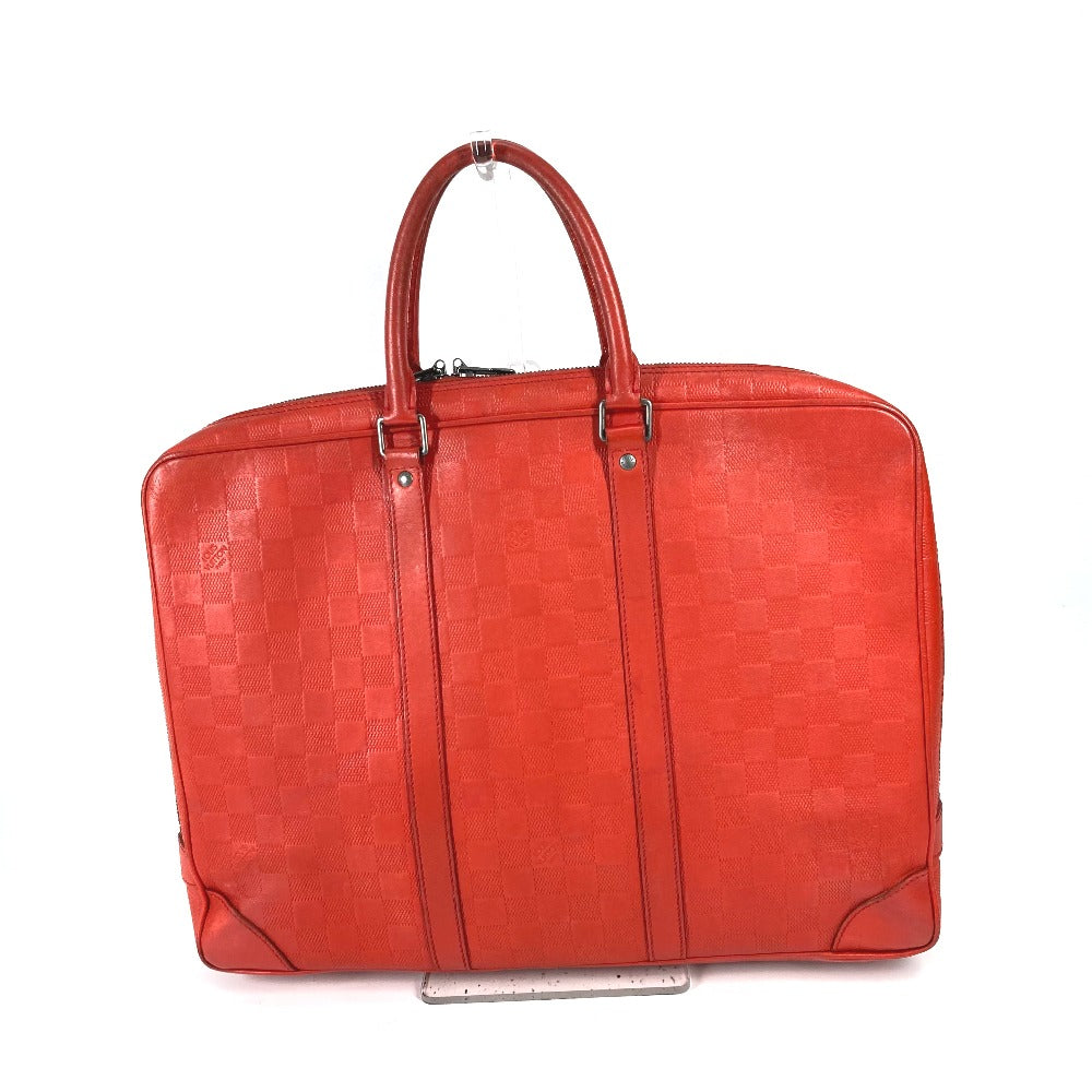 Louis Vuitton Business N41143 Damier Anfini Damier Leather Red Handbag