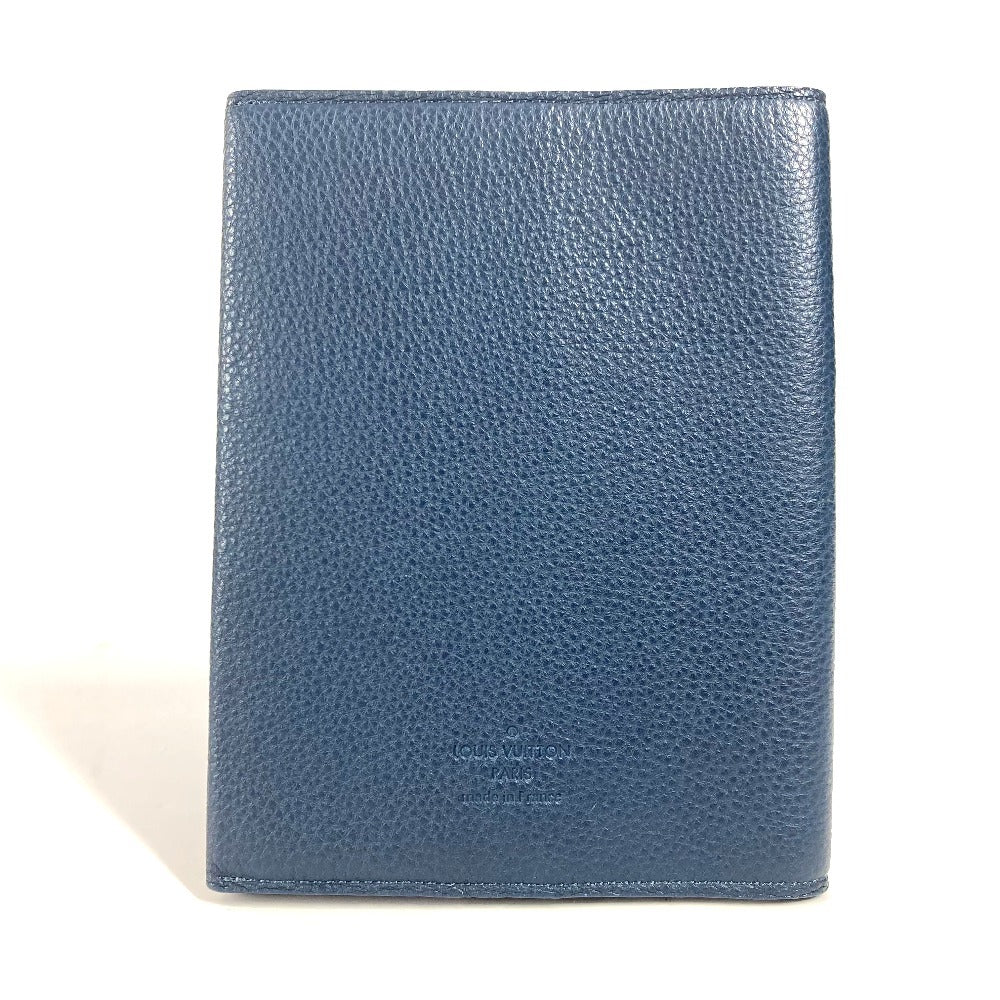 Louis Vuitton Note cover Books Notepads Leather Navy Logo Handbag