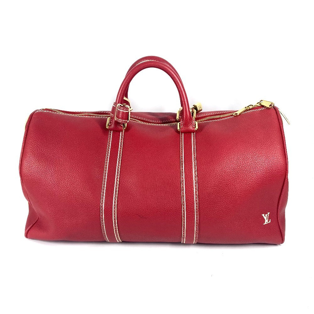 Louis Vuitton Boston Duffel M95137 Tobaco Keepall Leather Red Travel Bag