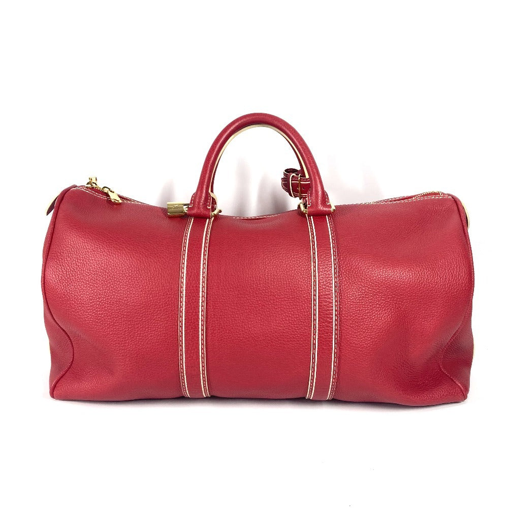 Louis Vuitton Boston Duffel M95137 Tobaco Keepall Leather Red Travel Bag