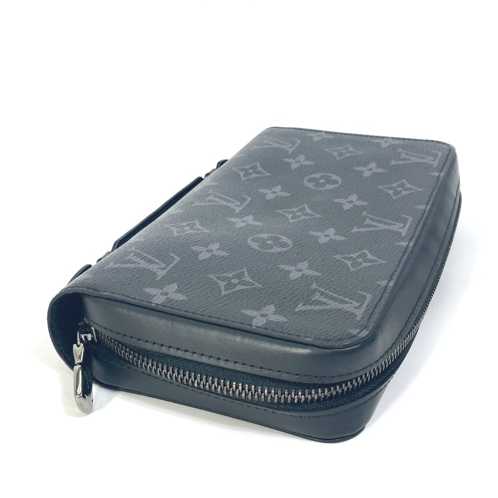 Louis Vuitton Long Purse M61698 Eclipse Monogram Canvas Black Wallet Case