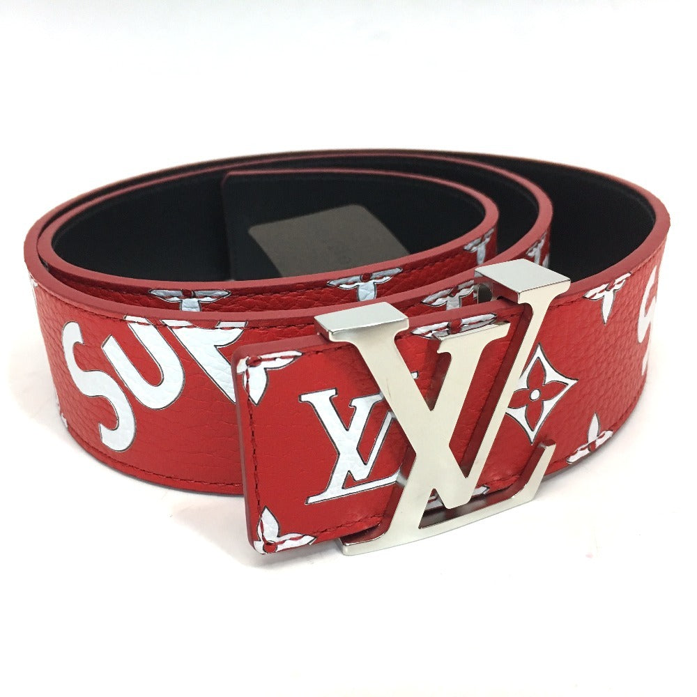 Louis Vuitton MP015 x Supreme Saintur Initial Monogram Leather Red Belt