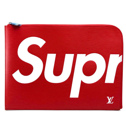 Louis Vuitton M67722 Epi x Supreme Epi Leather Red Clutch Bag 1