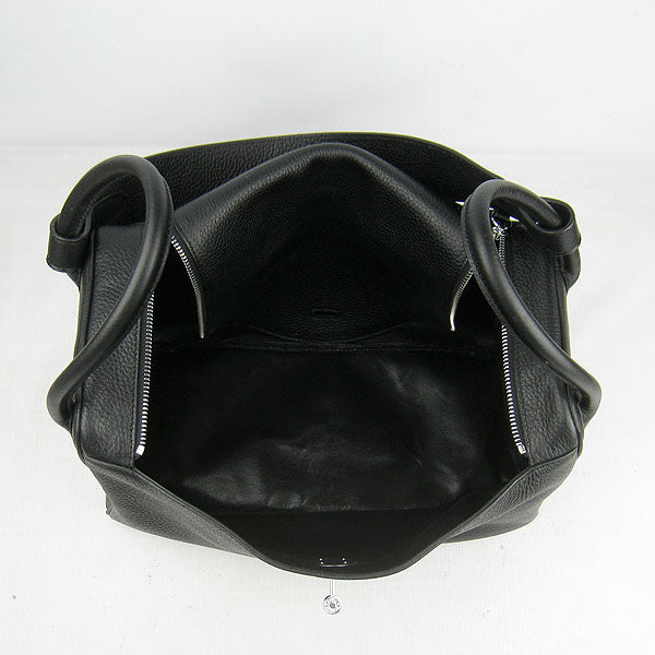 Hermes Luxury Lindy Cm Handbag Black Silver Travel Bag