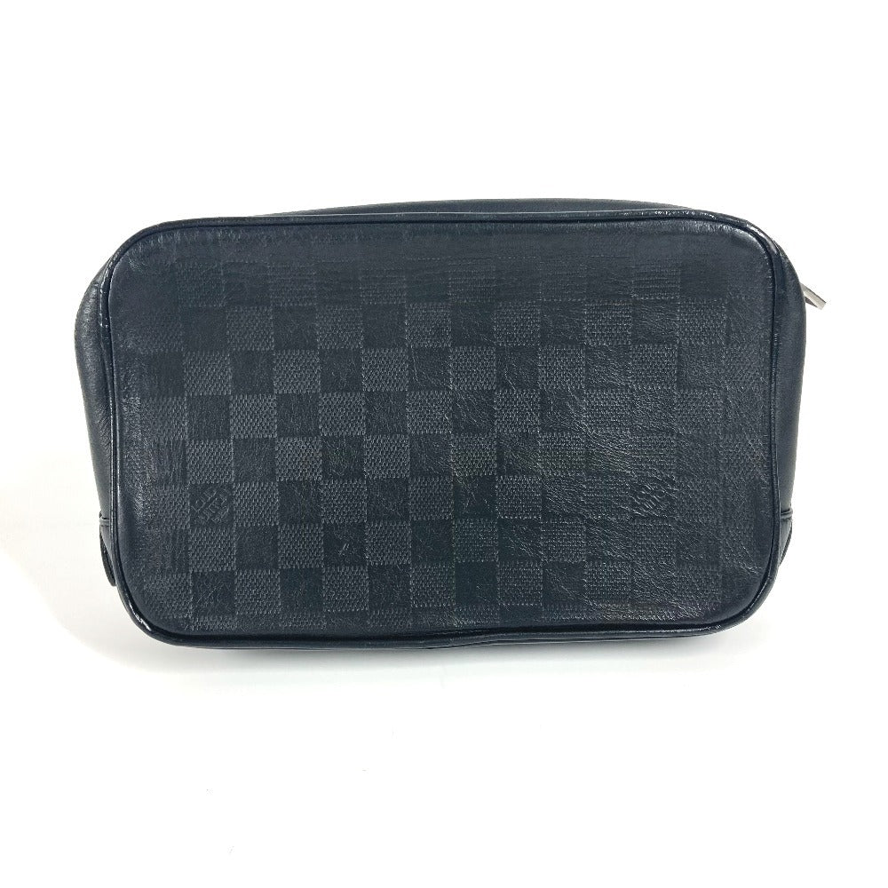 Louis Vuitton business N23347 Damier Anfini Damier Leather Black Handbag