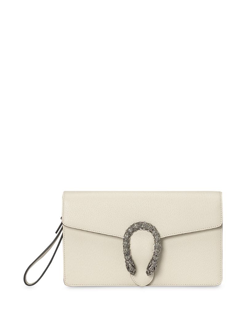 Gucci - Dionysus crystal-embellished clutch - women - Cotton/Leather/metal - One Size - White