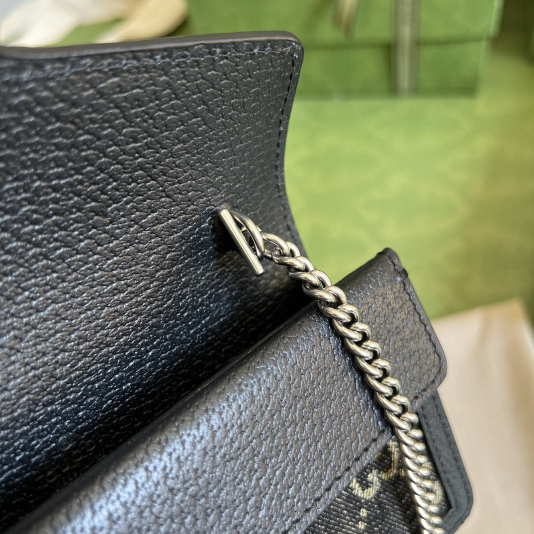 Dionysus gg Super Ivory gg Denim Black Mini Bag