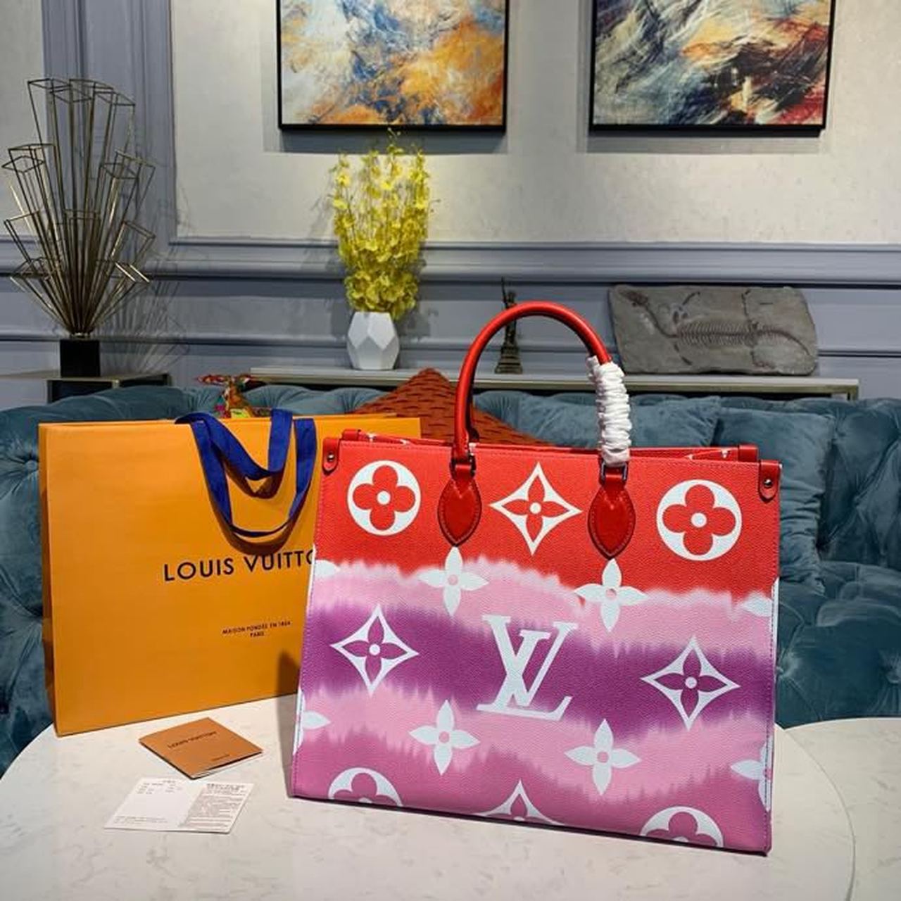 Top Quality Escale Onthego Gm Tote Bag Red Shoulder Bag