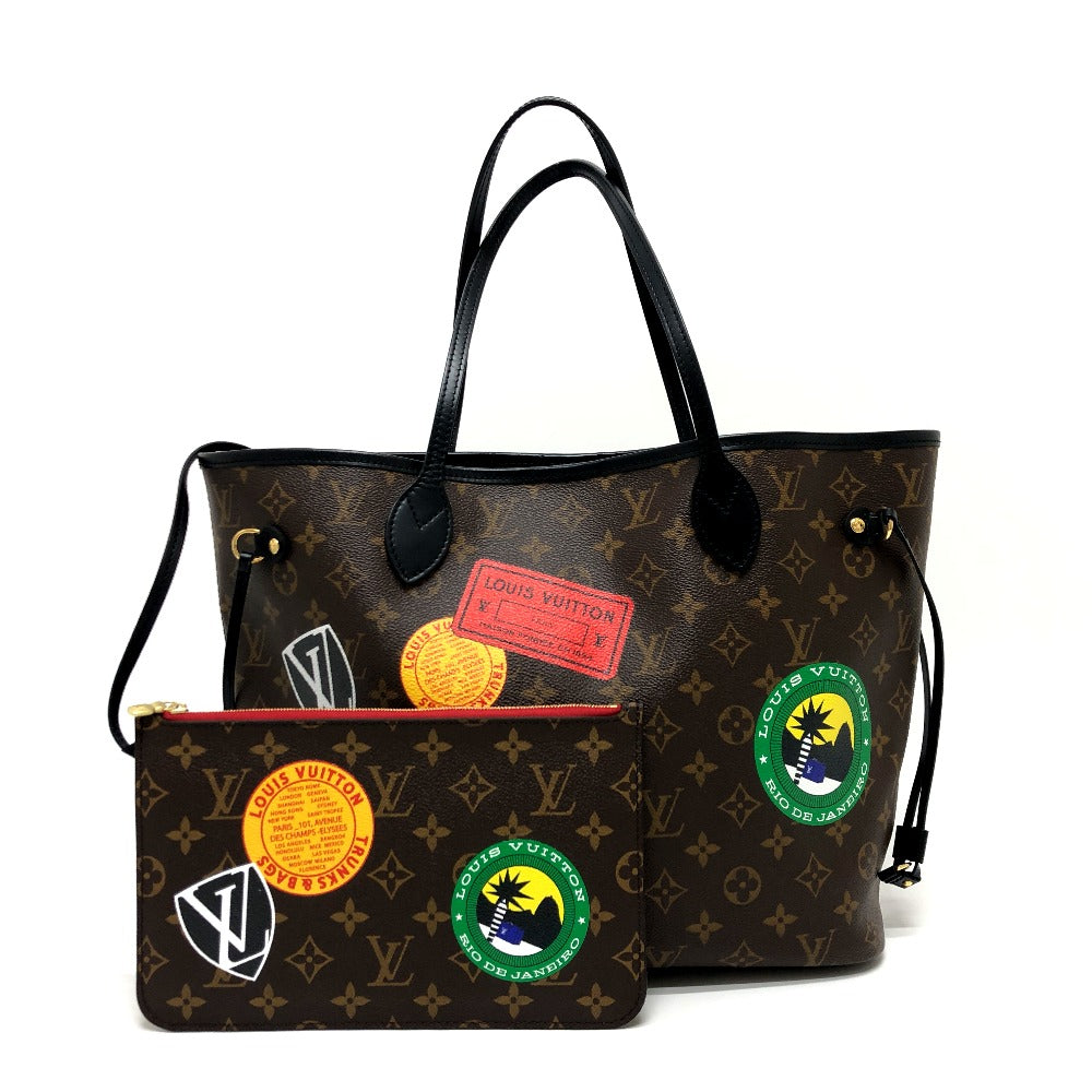 Louis Vuitton M42844 macacer World tour Neverfull Monogram Canvas Brown Tote Bag