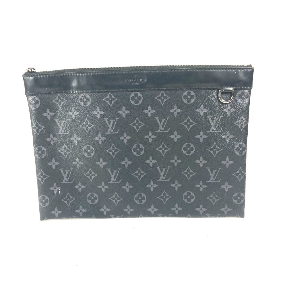 Louis Vuitton M62291 Eclipse Pochette Discovery Monogram Canvas Black Clutch Bag