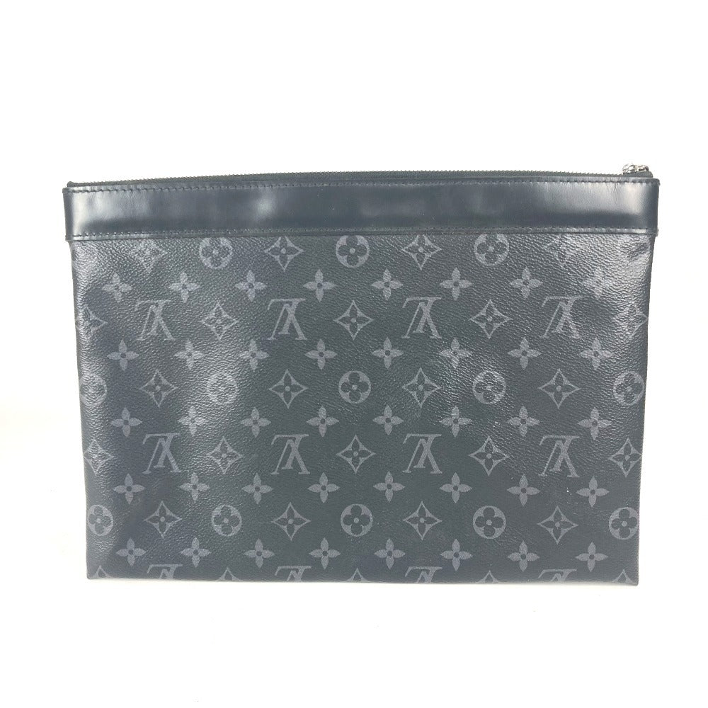 Louis Vuitton M62291 Eclipse Pochette Discovery Monogram Canvas Black Clutch Bag