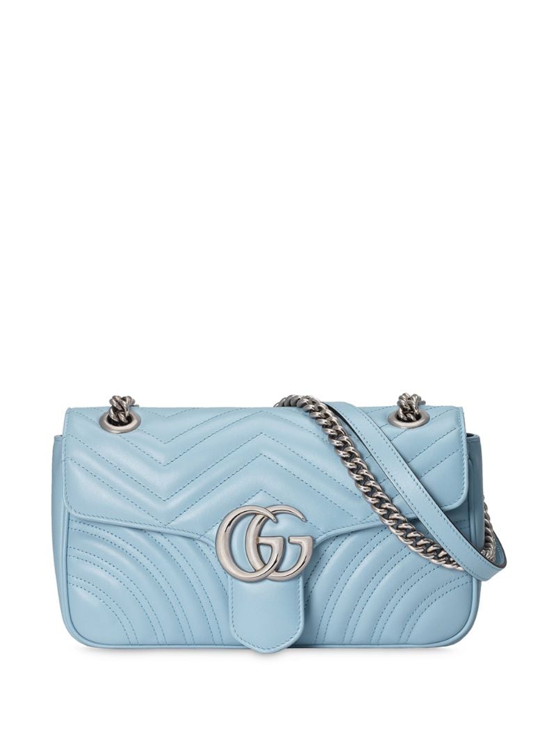 Gucci - GG Marmont shoulder bag - women - Leather/Microfibre/Palladium Plated Brass - One Size - Blue