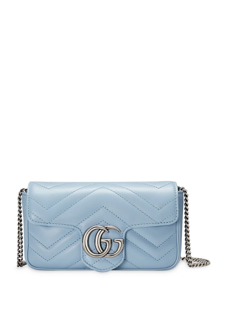 Gucci - GG Marmont shoulder bag - women - Leather/Microfibre/Palladium Plated Brass - One Size - Blue