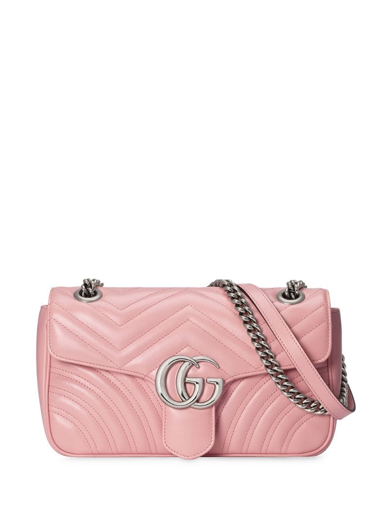 Gucci - GG Marmont shoulder bag - women - Leather/Microfibre/Palladium Plated Brass - One Size - PINK