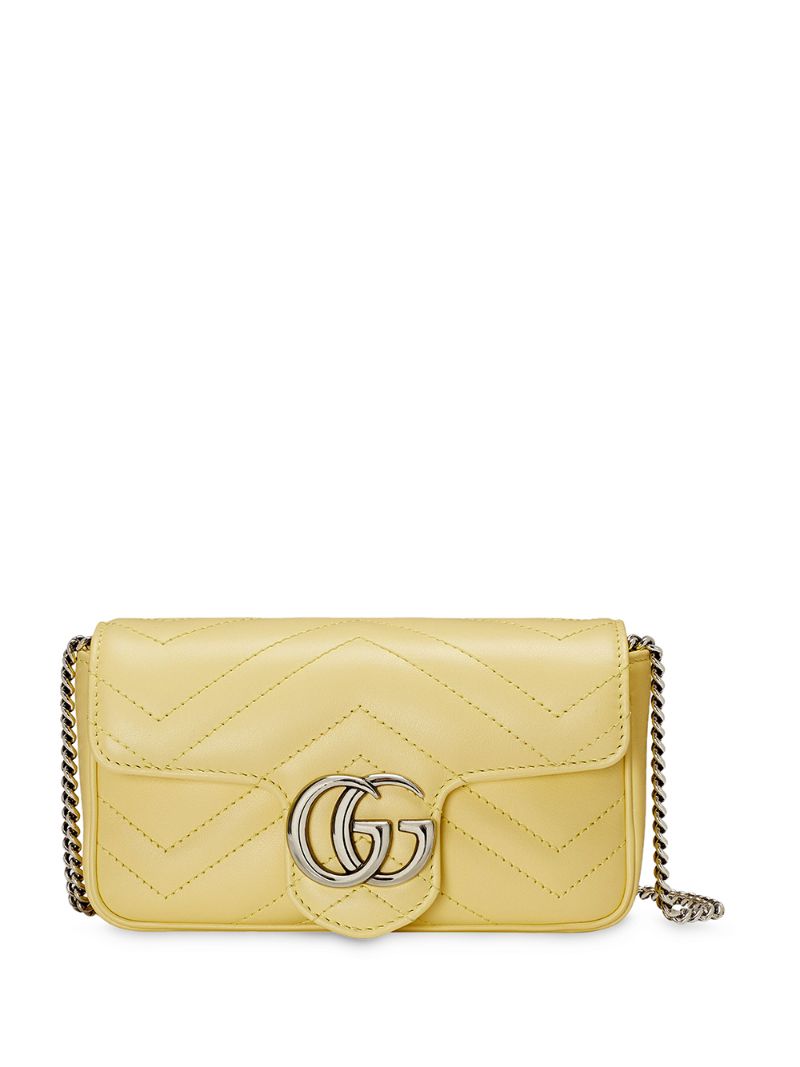 Gucci - GG Marmont matelassé leather super mini bag - women - Leather/Microfibre/Palladium Plated Brass - One Size - yellow