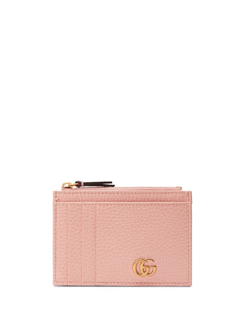 Gucci - Marmont card holder - women - Leather/Polyester/Gold Plated Metal - One Size - PINK