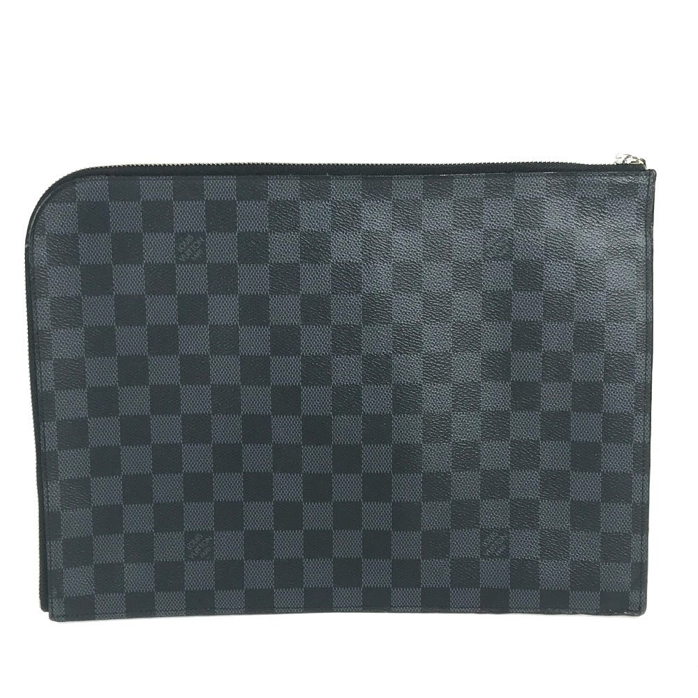 Louis Vuitton N41594 Damier Grafitto America's Cup Canvas Black Clutch Bag