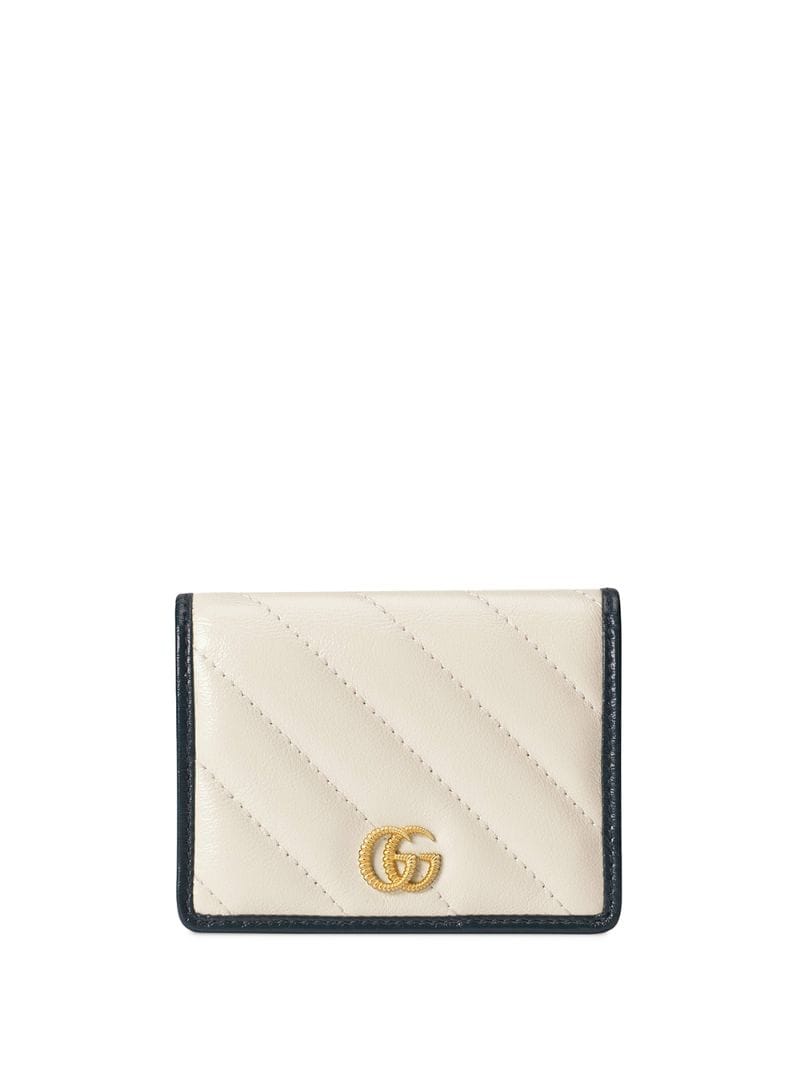 Gucci - GG Marmont card case wallet - women - Leather/Viscose/Gold Plated Metal - One Size - White