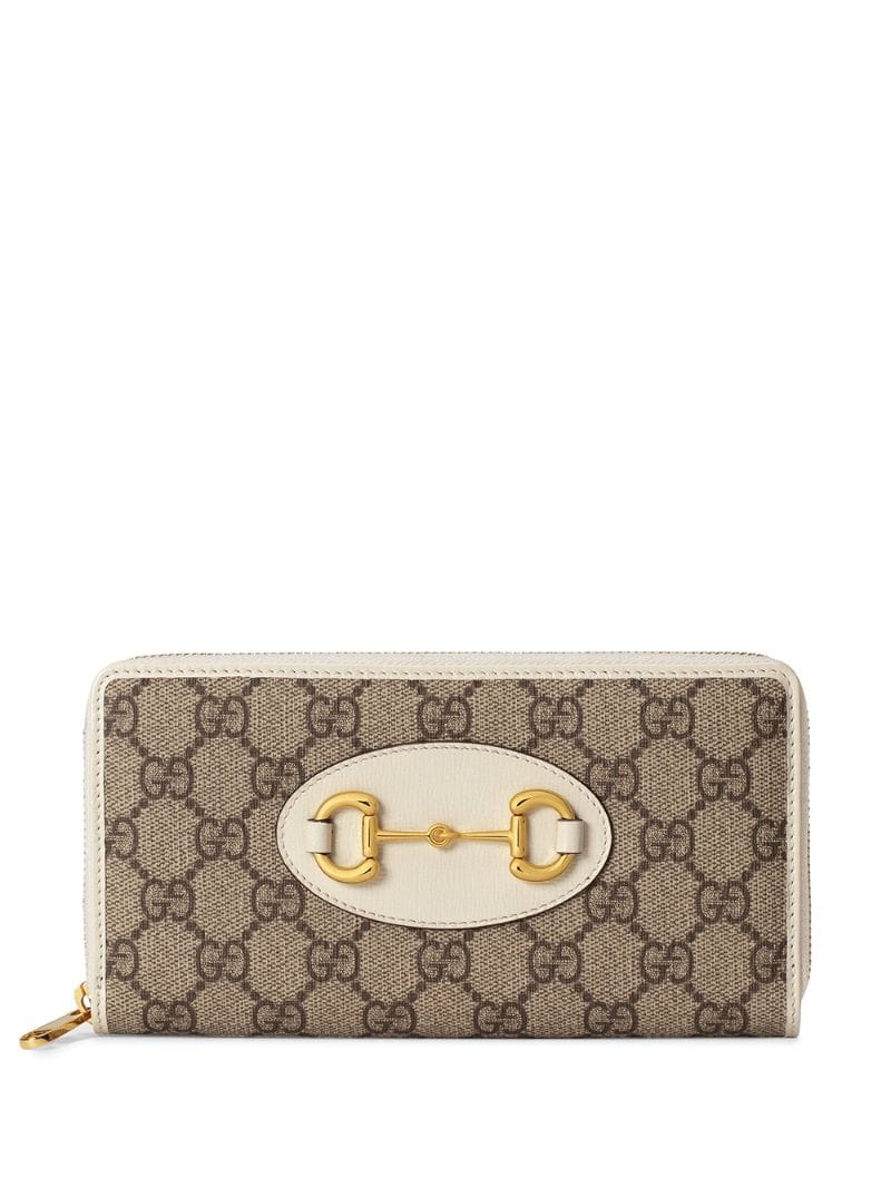 Gucci - Gucci 1955 Horsebit wallet - women - Leather/Viscose/Canvas/Gold Plated Metal - One Size - NEUTRALS