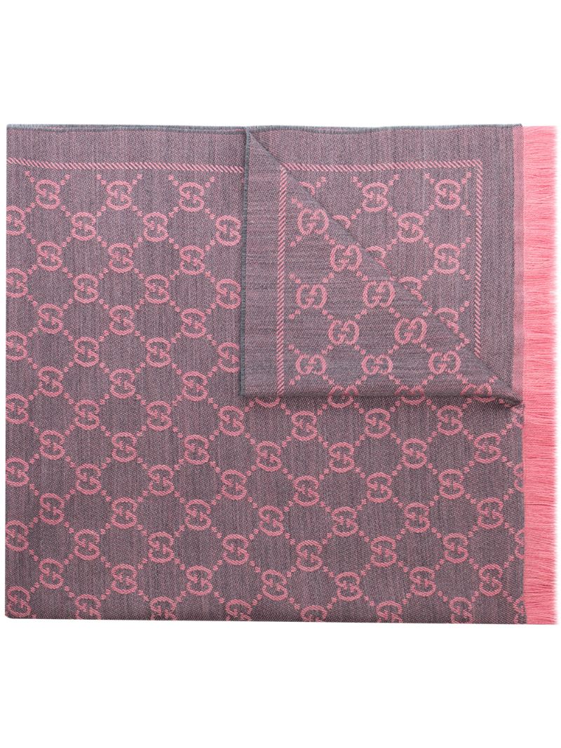 Gucci - Sten reversible scarf - women - Wool - One Size - PINK