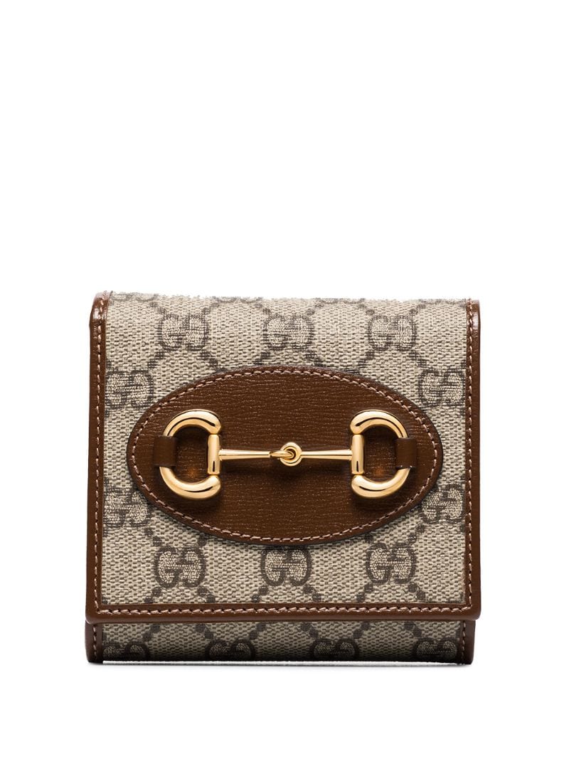 Gucci - Horsebit 1955 wallet - women - Leather/Fabric - One Size - Brown