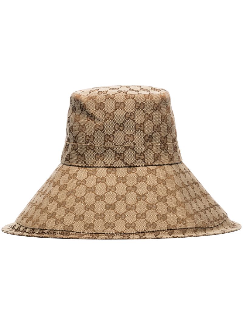 Gucci - GG Supreme wide-brim hat - women - Cotton/Polyamide/Mahogany - S, M, L - Brown