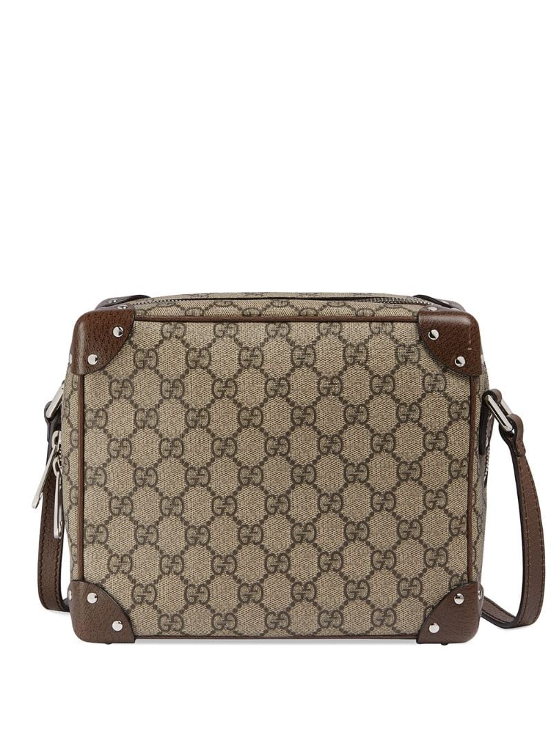 Gucci - logo-print shoulder bag - men - Cotton/Linen/Flax/Leather/Canvas - One Size - Neutrals