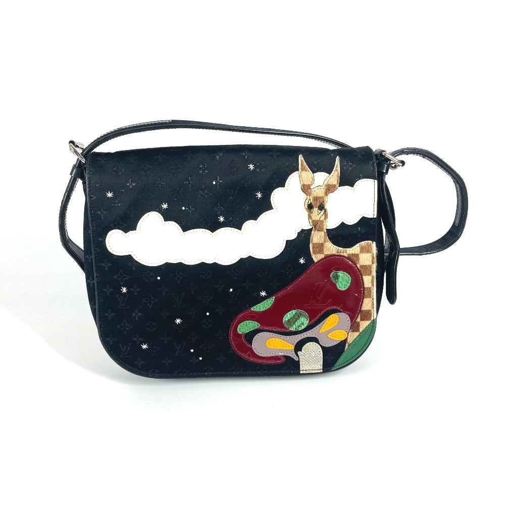 Louis Vuitton M92273 MonogramSatinCanvas Conte du Fe Black Shoulder Bag