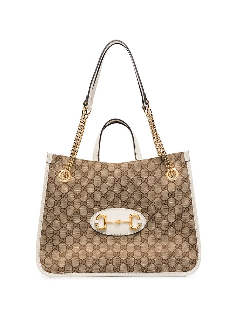 Gucci - neutral Horsebit medium leather tote bag - women - Leather - One Size - NEUTRALS