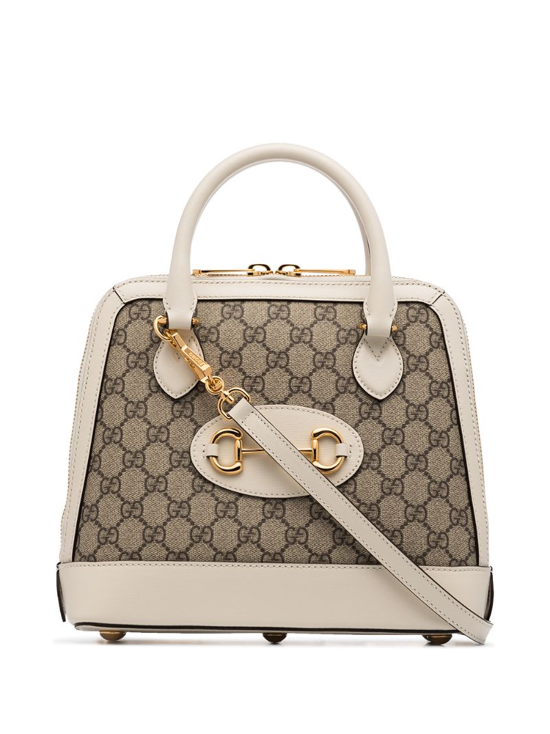 Gucci - 1955 Horsebit small tote bag - women - Leather/Canvas - One Size - NEUTRALS