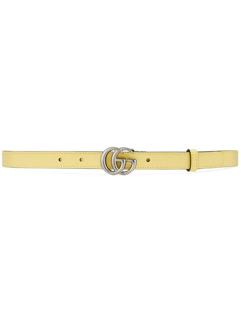 Gucci - Double G buckle belt - women - Leather/Palladium Plated Brass - 70, 75, 80, 85, 90, 95 - yellow