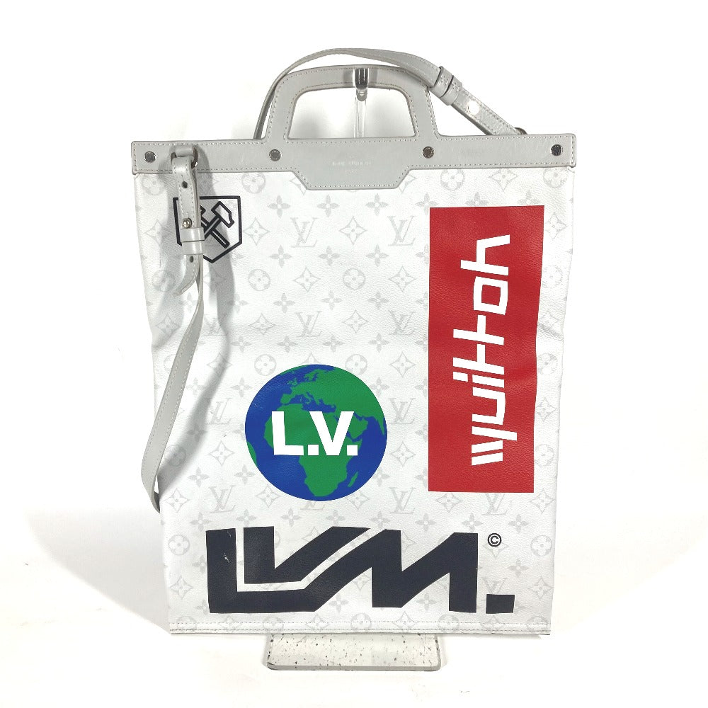 Louis Vuitton M44627 Flat Vertical Monogram Canvas White Shoes