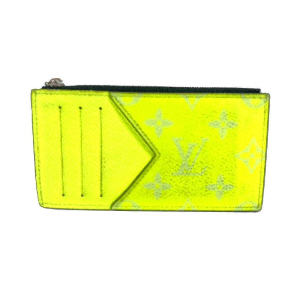 Louis Vuitton Coin M30320 Taiga Fluorescent yellow Monogram Leather Canvas Wallet Case