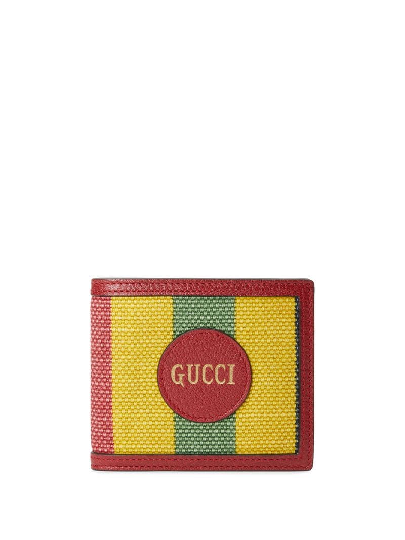 Gucci - Baiadera stripe bi-fold wallet - men - Leather/Viscose/Canvas - One Size - Red